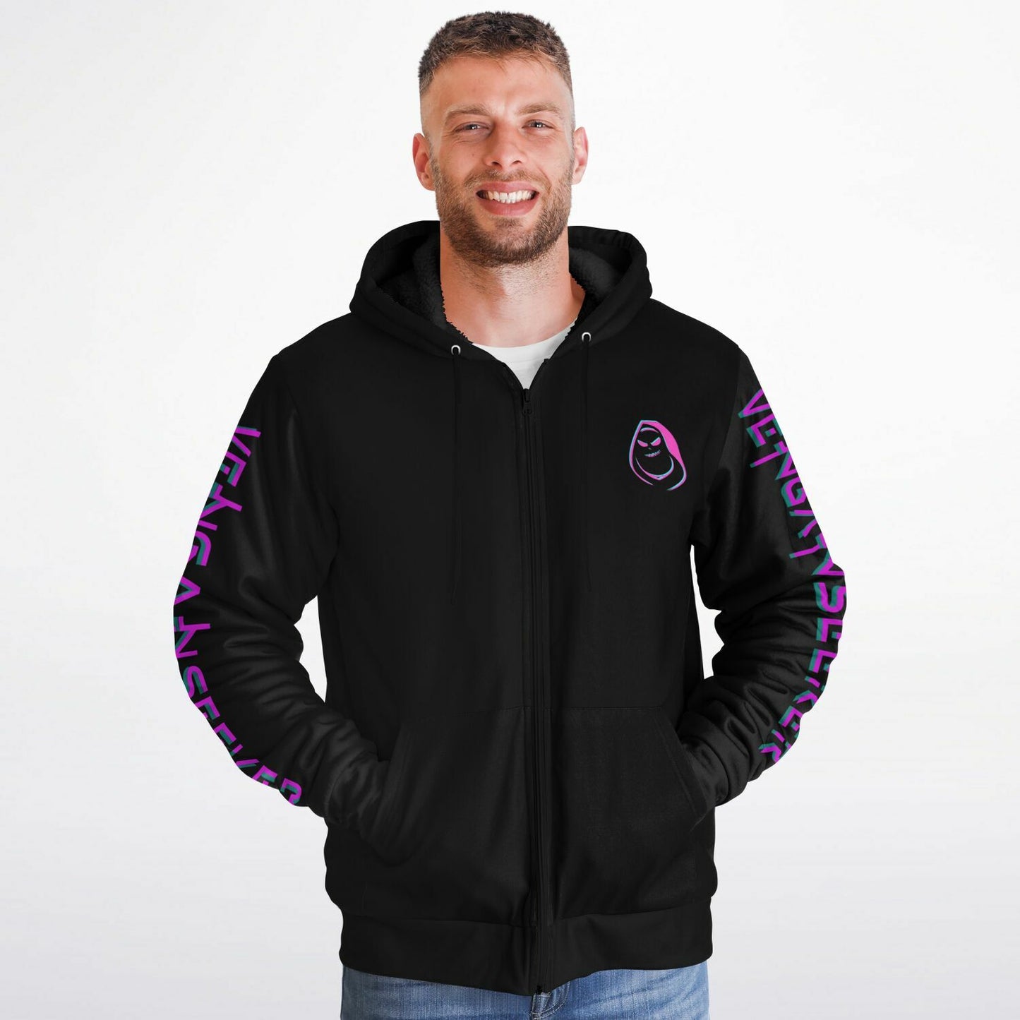 VenganSeeker Unisex Destroyer Zip hoodie - AOP