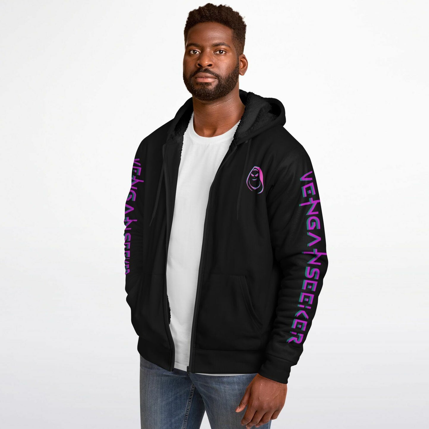 VenganSeeker Unisex Destroyer Zip hoodie - AOP