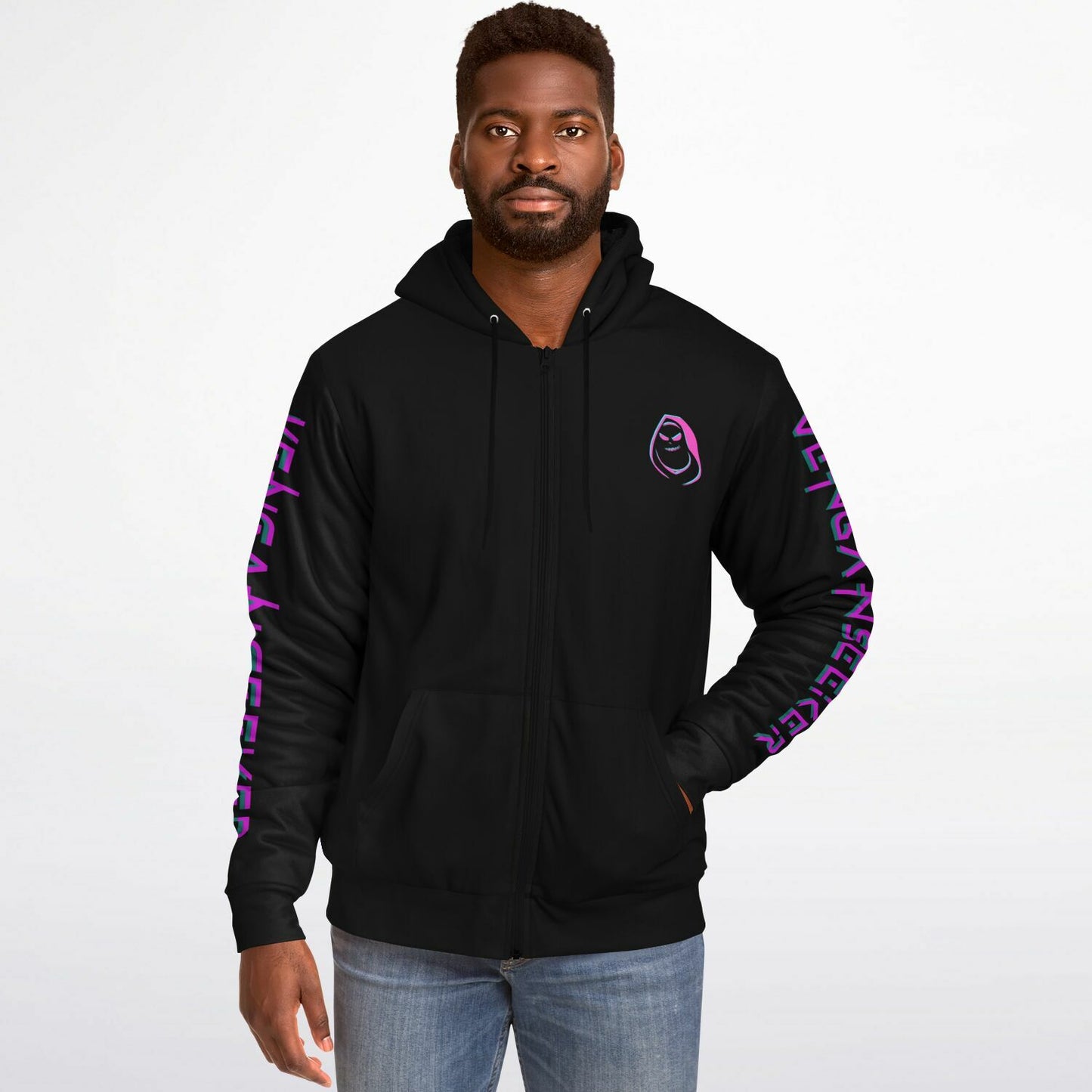 VenganSeeker Unisex Destroyer Zip hoodie - AOP
