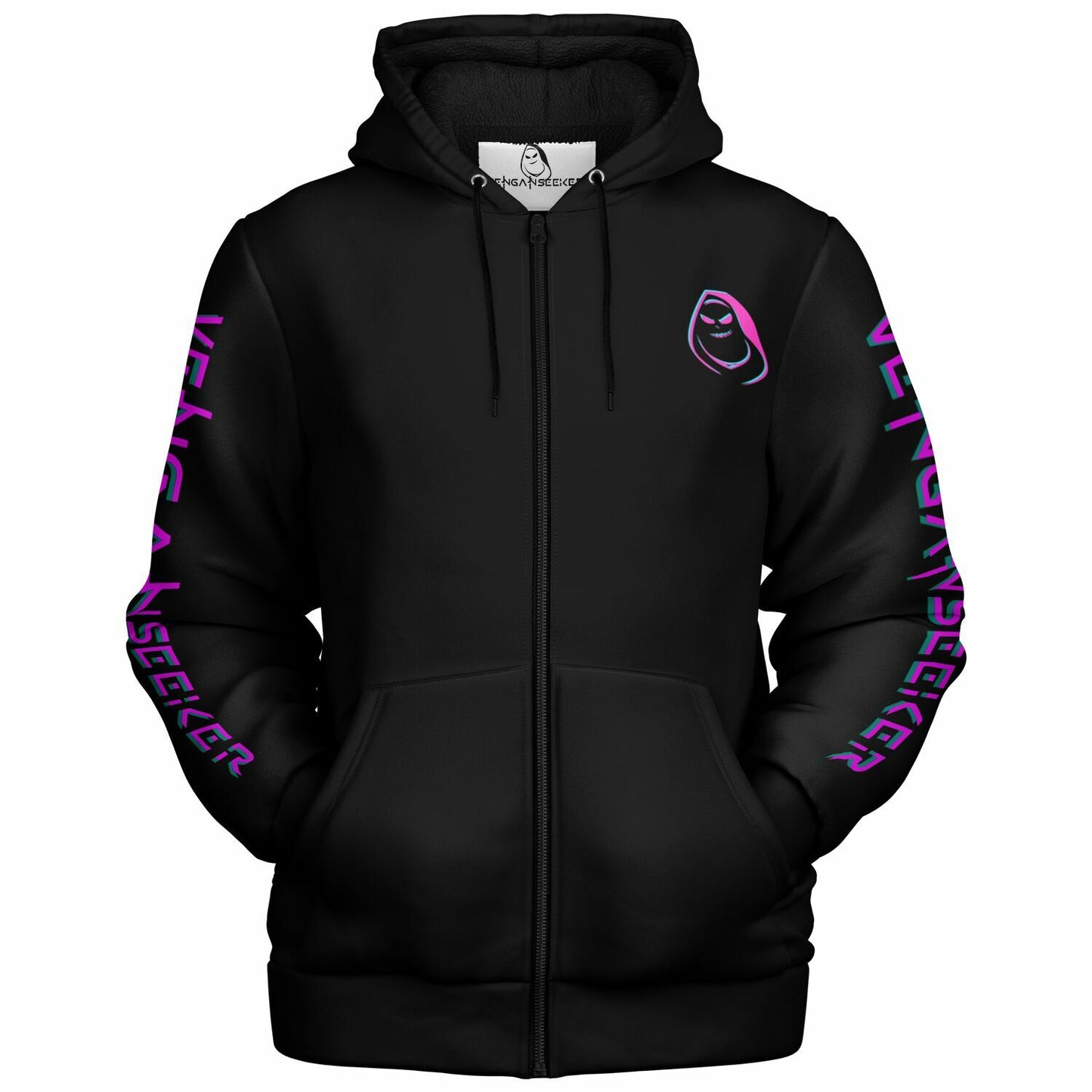 VenganSeeker Unisex Destroyer Zip hoodie - AOP