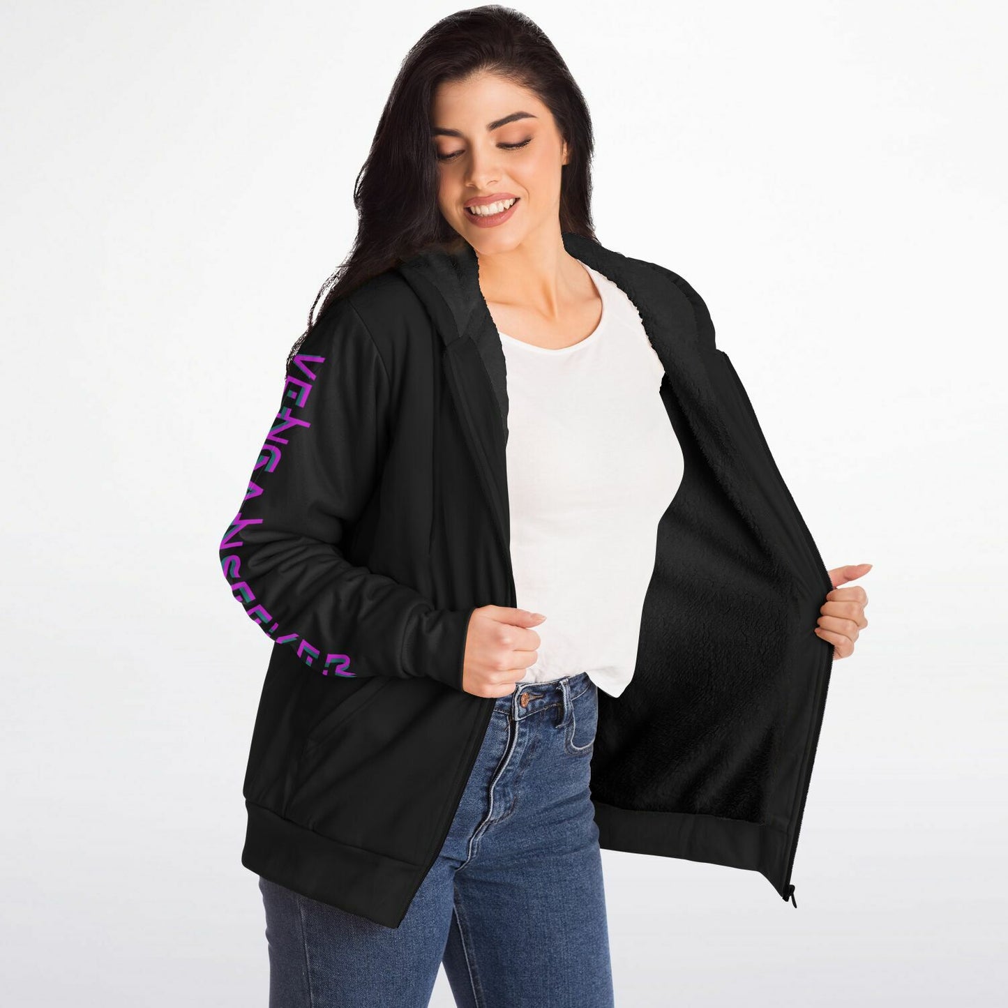 VenganSeeker Unisex Destroyer Zip hoodie - AOP
