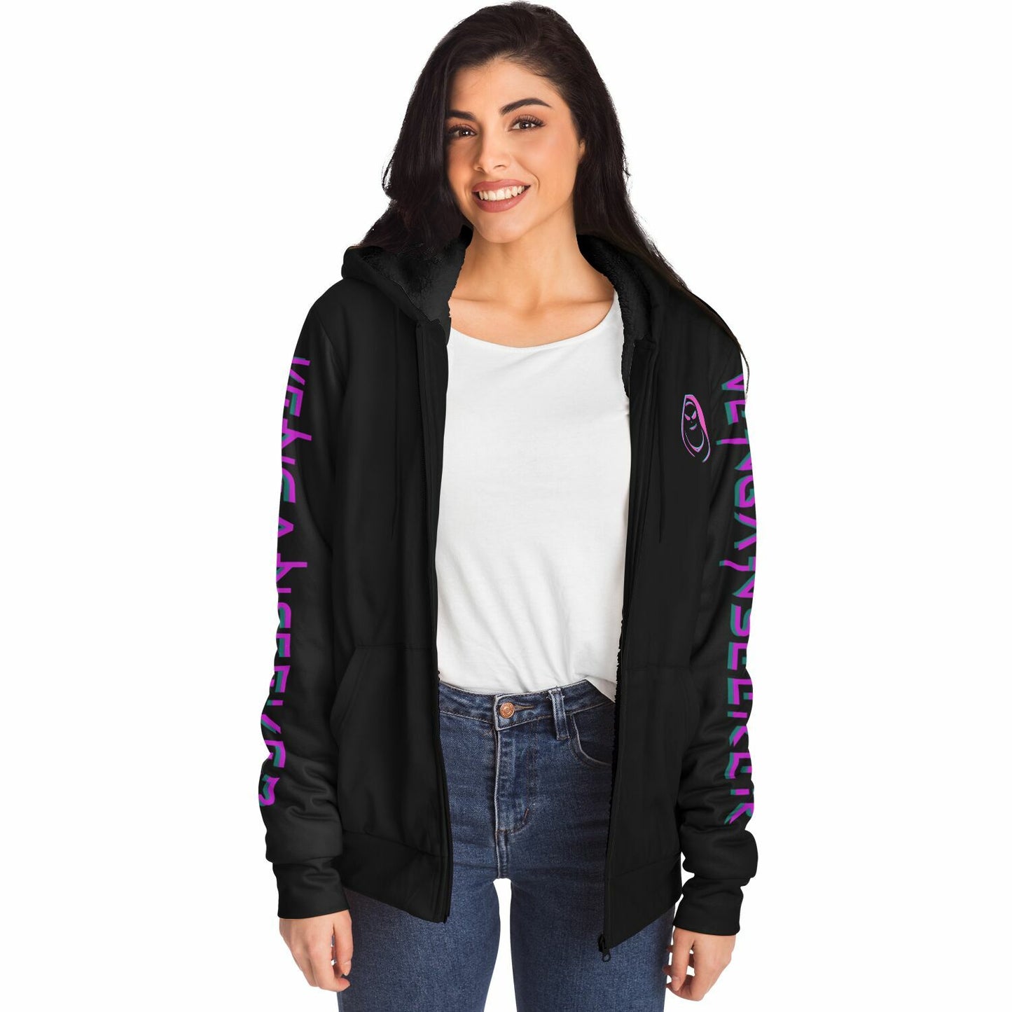 VenganSeeker Unisex Destroyer Zip hoodie - AOP