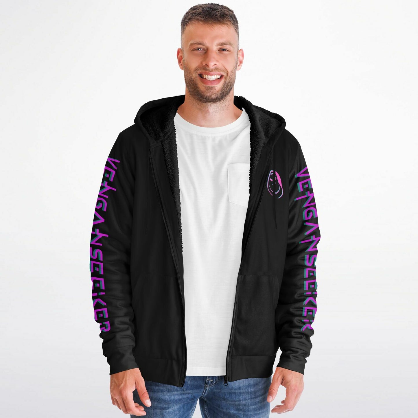 VenganSeeker Unisex Destroyer Zip hoodie - AOP