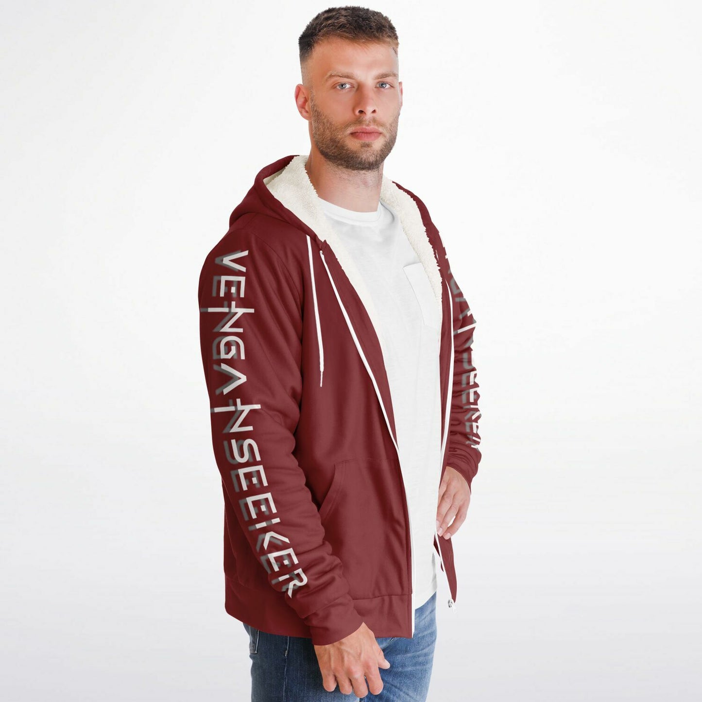 VenganSeeker Microfleece Zip hoodie - AOP